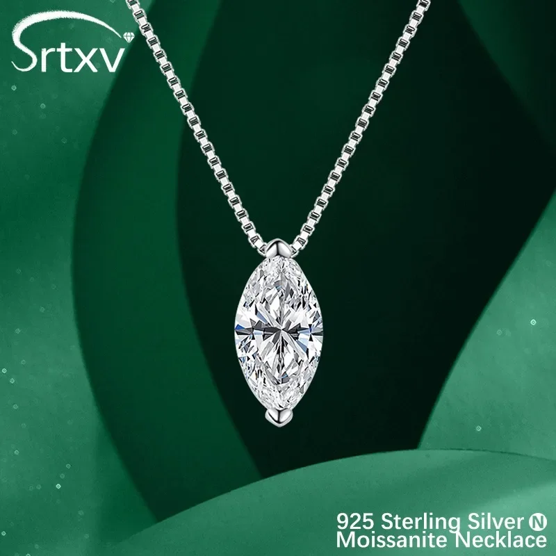 

5*10 мм огранка маркизы муассанит кулон ожерелья S925 стерлингового серебра пасьянс D цвет бриллиант женские свадебные подарки ювелирные изделия