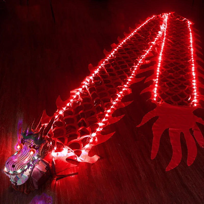 3M 5M Chinese Dragon Dance Performance Props Halloween Festival Party Decor Colorful LED Props New Year Fun Fitness Accessories