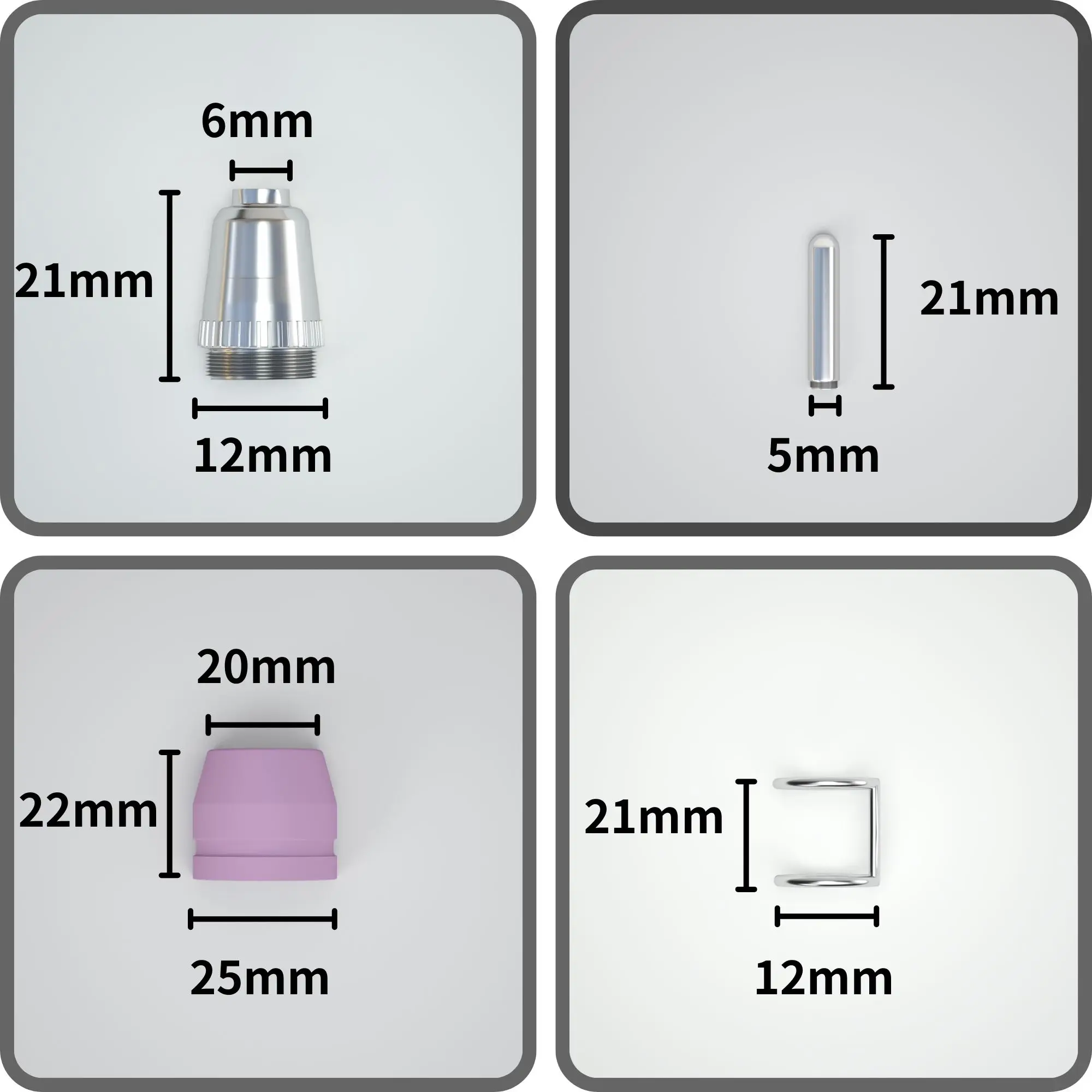 Imagem -02 - Soldagem Tocha Consumíveis Kit Eletrodos Shell Copos Dicas Guia Espaçador Soldador Tocha Sg55 Ag60 Wsd60 60 Pcs 100 Pcs