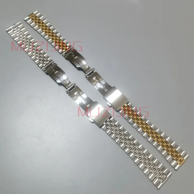 Jubilee Silver Gold 316L Stainless Steel 18mm 19mm 20mm 22mm Universal Straight End Watch Bands Straps Fit for RLX SKX Bracelet