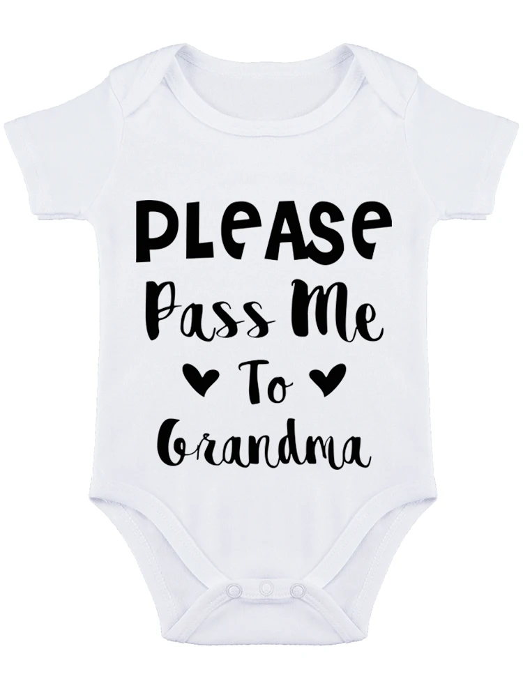 Please Pass Me To Grandma Baby Bodysuit Funny Baby onesie Adorable Newborn Clothes for Boys Girls, Unisex