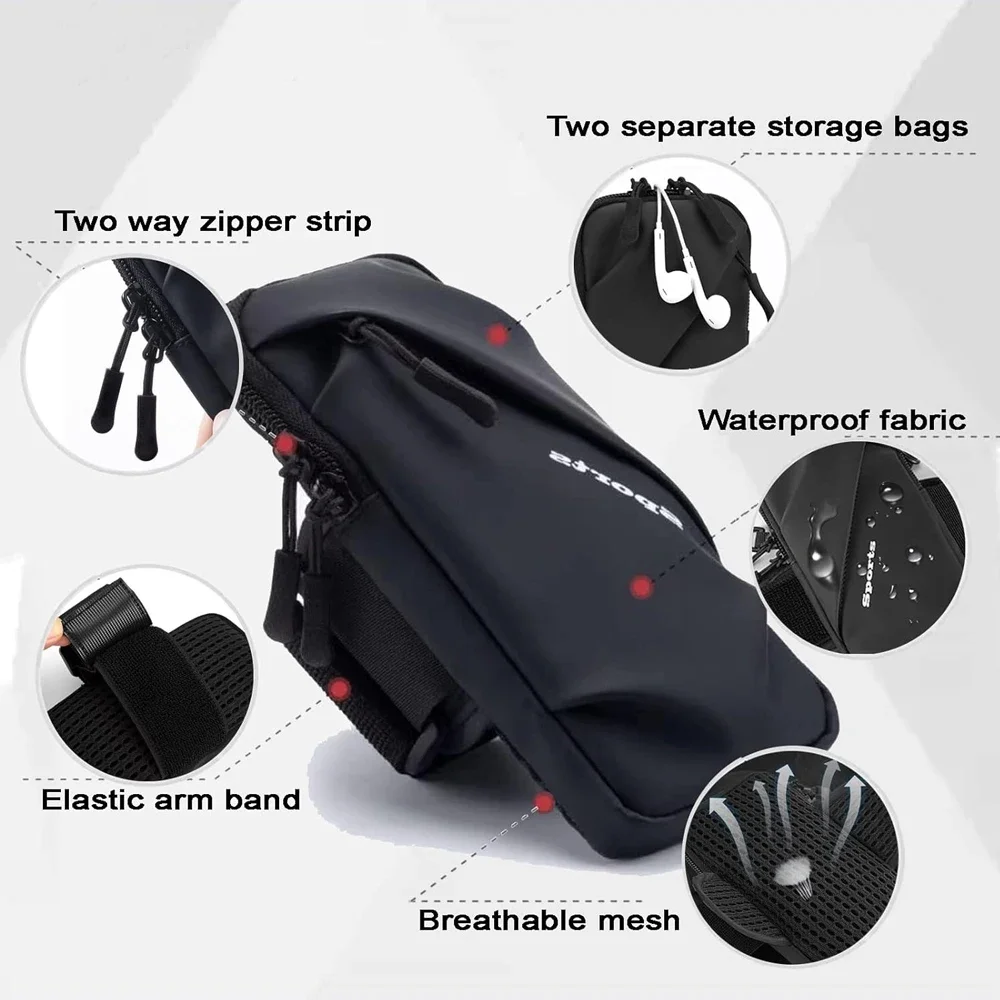 1PCS Universal Phone Armband - Sports Arm Bag with Zipper Pockets, Non-Slip Design for Running,Walking, Hiking & Biking,Workouts