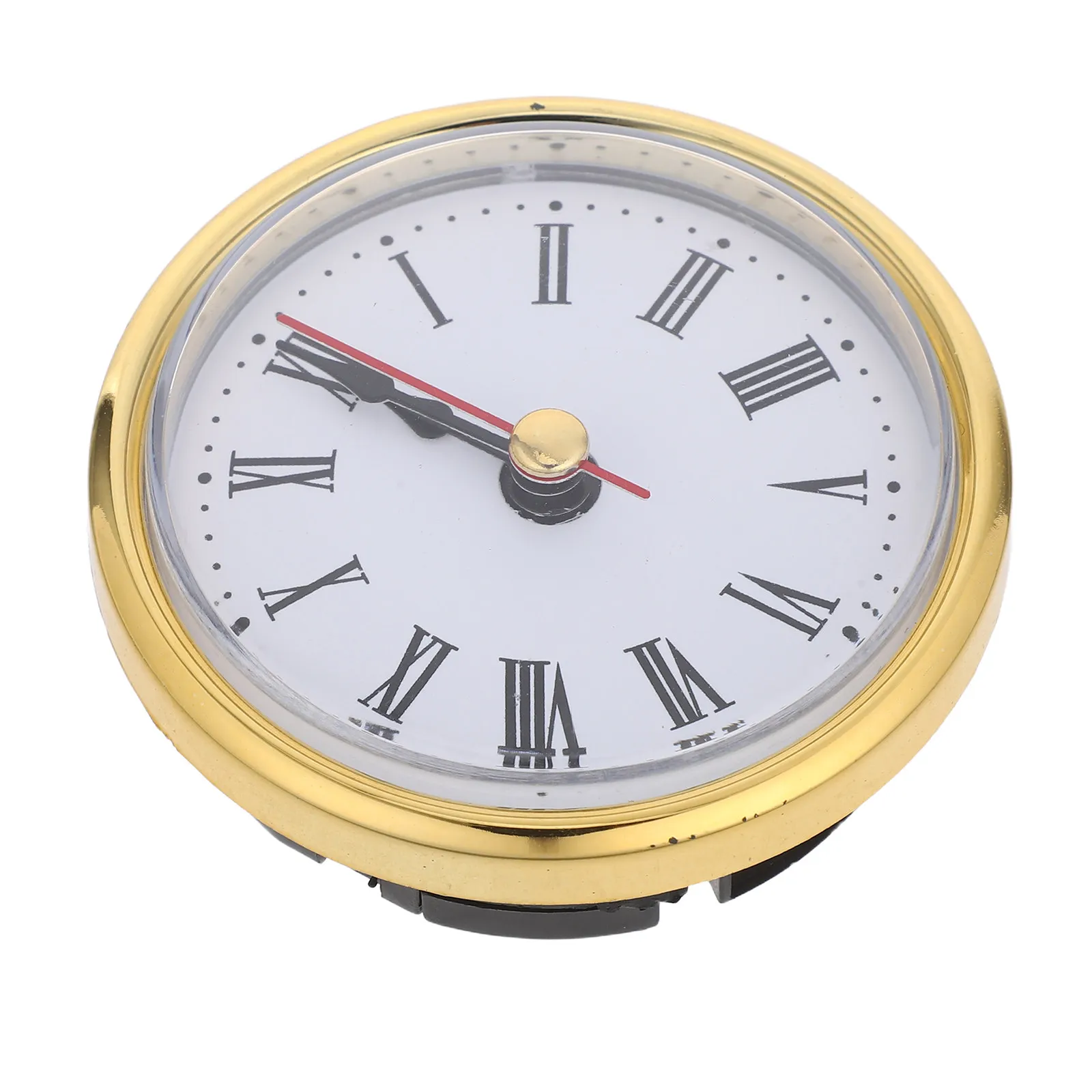 1Set Robust Iron Clock Mechanism Gold Rim Roman Dial Quartz Movement Round Insert for DIY Home Decor Clock Replacement Parts