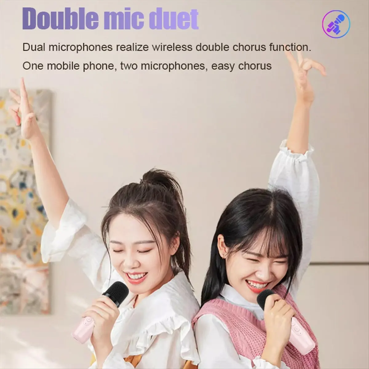 

BaoBao-портативный Bluetooth-динамик для караоке, уличный портативный цветной окружающий свет, домашний музыкальный центр караоке, звуковая система, розовый