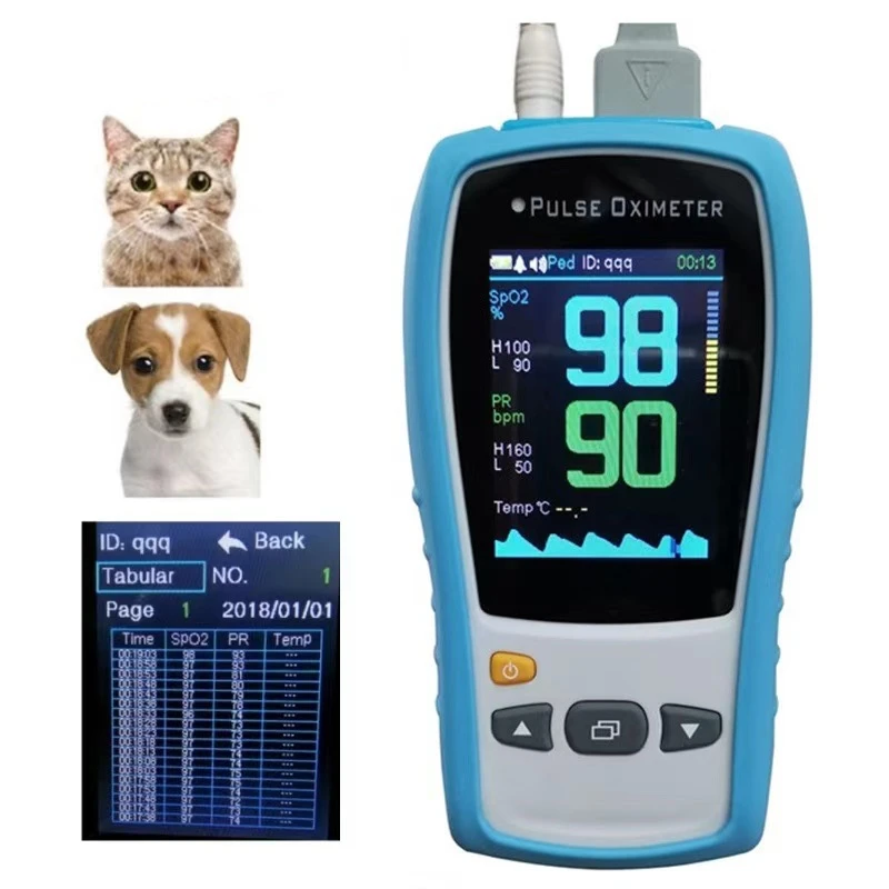 

Pet Cat Dog SPO2 PR TEMP 2.8Inch Handheld Veterinary Pulse Oximeter Medical Monitor