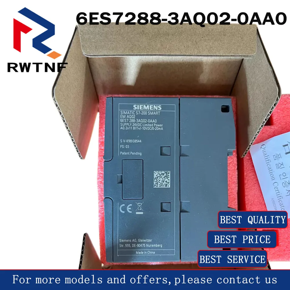 

Brand New Genuine 6ES7288-3AQ02-0AA0 SIEMENS SIMATIC S7-200 SMART series modules,100% original warehouse stock