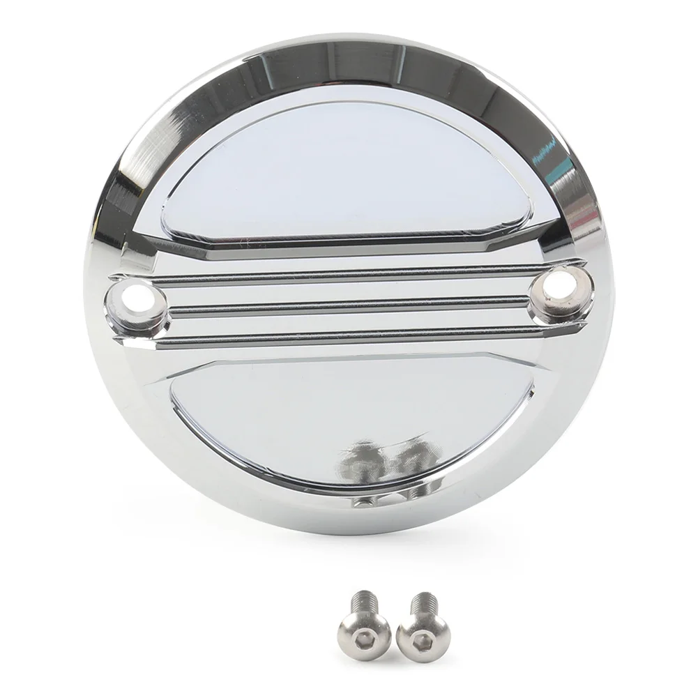 Chrome/Black Motorcycle 2-Hole Air Flow Ignition Timer System Cover For Harley Davidson Electra Glide Road King FXST FXR FLTC