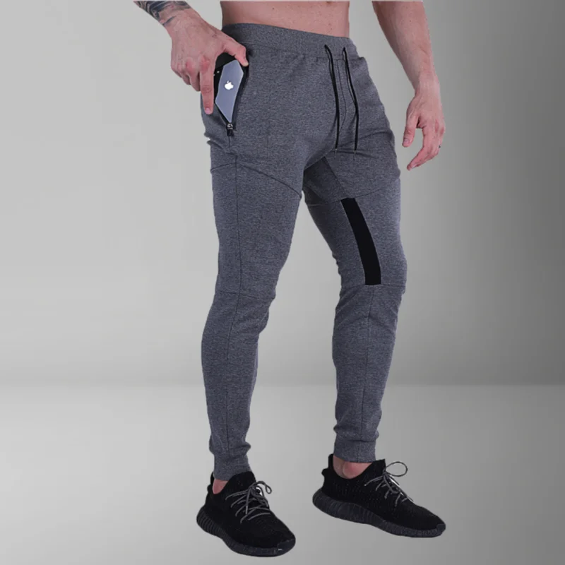 Calça justa masculina de fitness, calça de lazer, prato leve, perna pequena, esportiva, outono e inverno