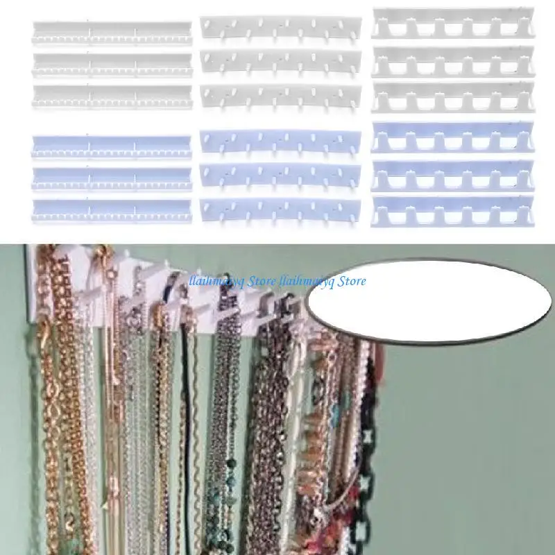 573B 9Pcs Jewelry Display Hooks Ring Earring Necklace Hanger Holder Wall Hanging Rack Adhesive Jewelry Storage Hook