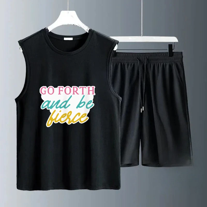 

2025 Men's Hot Sale Quick Dry Vest Set + Summer Breathable Cool Sports and Fitness Suit with Fashionable Casual Outdoor Shorts