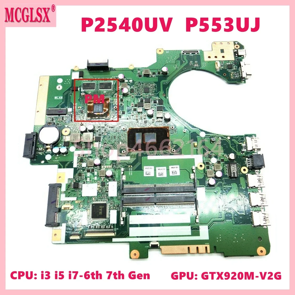 P553UJ w/i3 i5 i7 CPU UMA/PM Mainboard For ASUS P553UA P553UJ P2540UA P2540UJ P2540UQ P2540UV P2540UB P2540U Laptop Motherboard