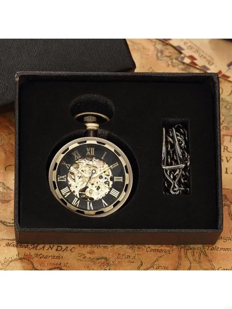  Unique Punk Styles Pocket Watch Sturdy Clear Face Mechanical Display Pocket Watch Anime Peripheral Cosplay Costume Props