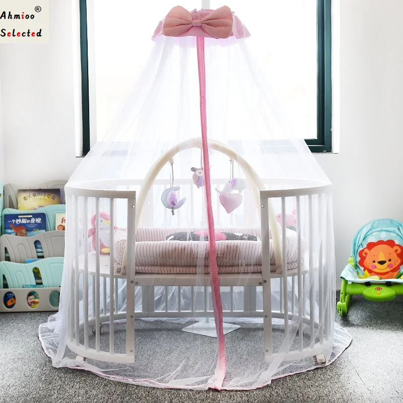 

Fashion Baby Crib Mosquito Net Infants Portable Folding Canopy Boy Girl Summer Round Netting Portector Children Bed Valance