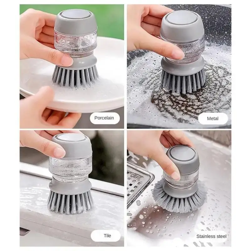 Dish Brush With Soap Dispenser Household Soap Dispenser Dishwashing Brush Kitchen Dishwashing Brush With Holder Home Accessories