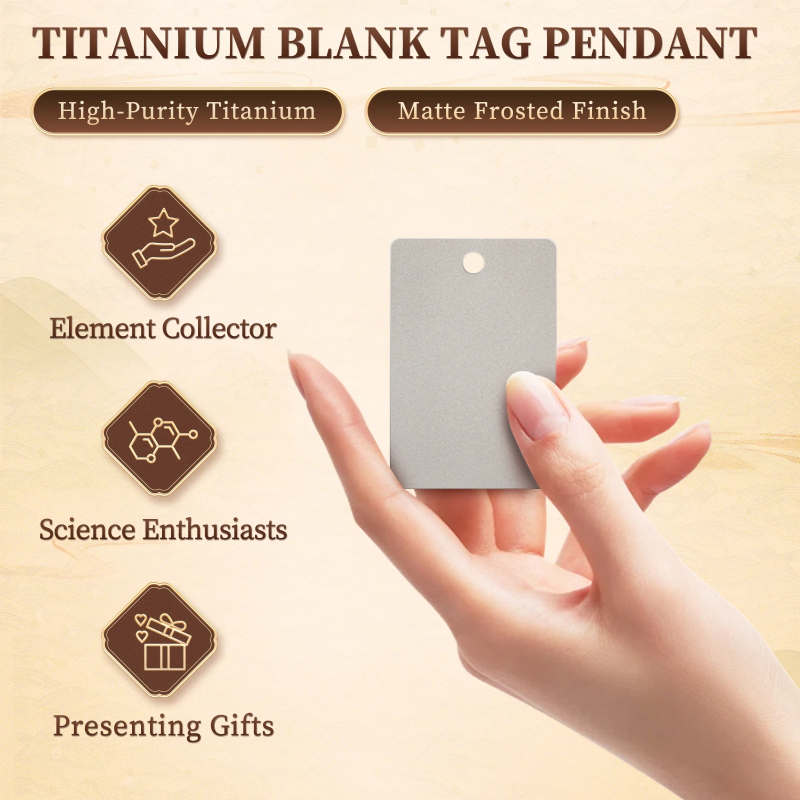 

Christian Pure Titanium Blank Tag Pendant CNC Machined Hypoallergenic Rustproof Custom Engrave Cross Bible Verse Gift