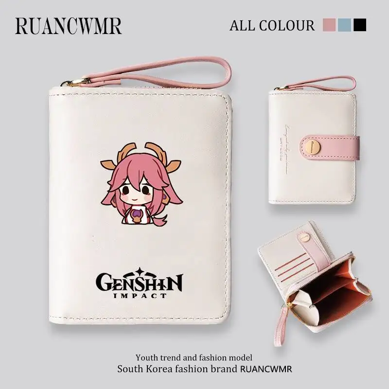 Genshin Impact Anime Yae Miko Game Merchandise Birthday Gift Wallet Coin Purse Unisex Student Foldable Card Holder Ani