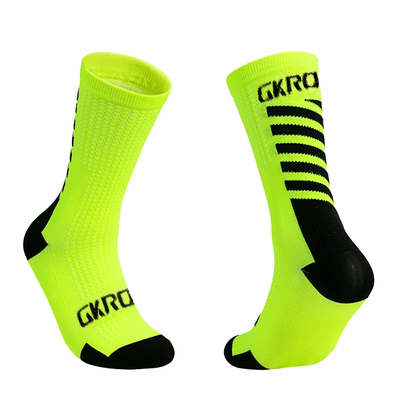 GKRQ Cycling Socks Men Set Bicycle Soccer Socks Men Nurse Compression Women Road Bike Professional Pack Black Dark Knee-High