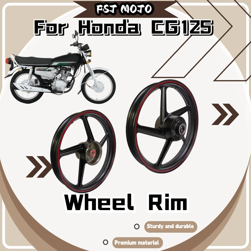 For Honda CG125 18 Inch 5‑Spoke Aluminum Alloy Drum‑Brake Rim Anti‑Rust Sturdy Durable Replacement Parts