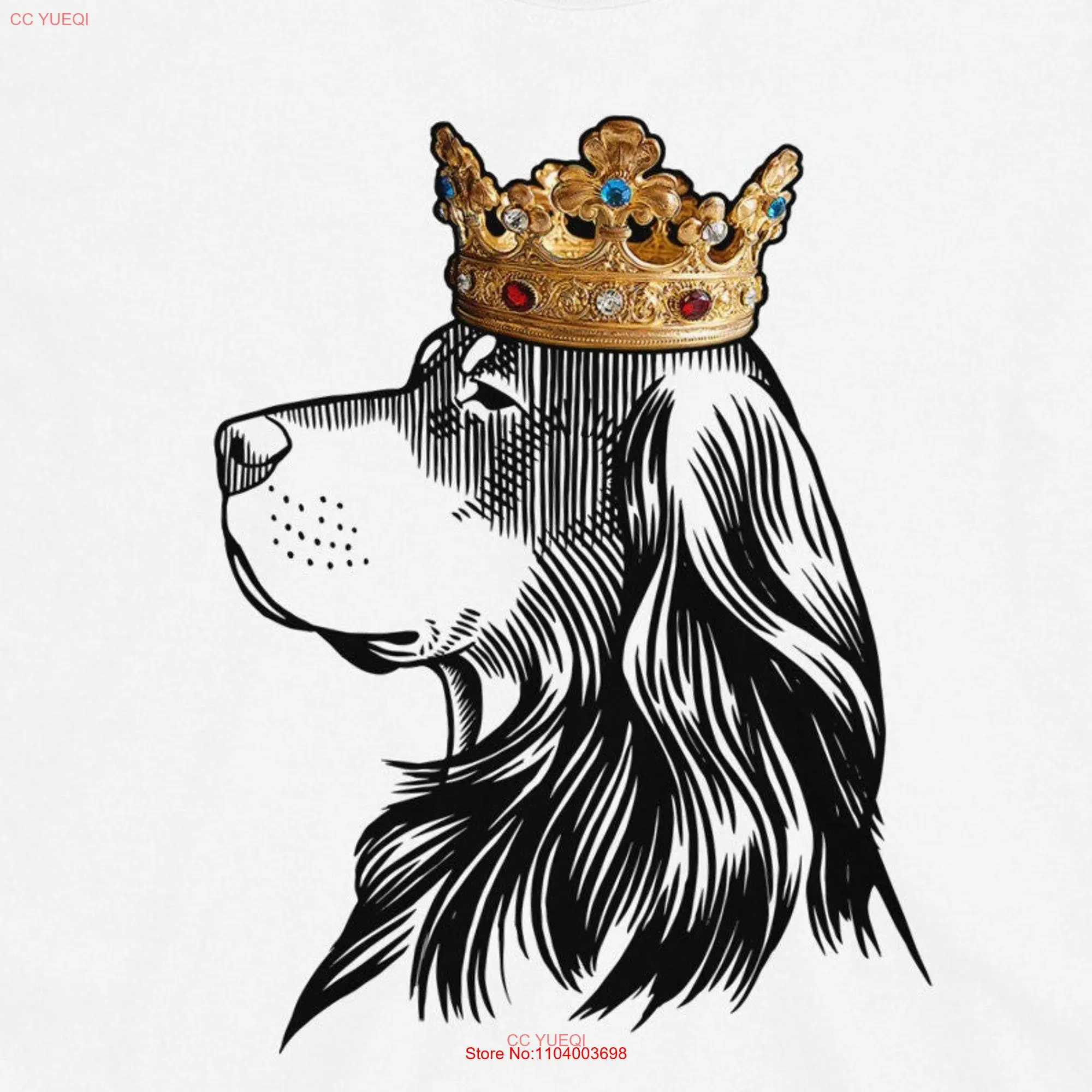 Gordon Setter T Shirt Wearing Crown   long or short sleeves