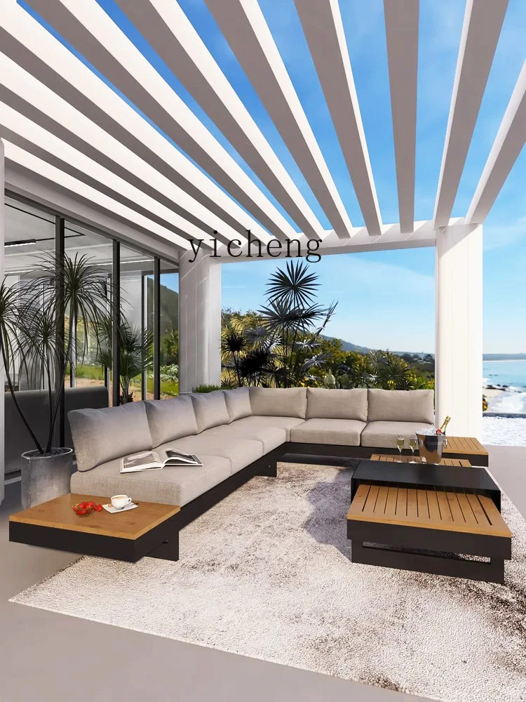 n1 Aluminum Alloy Rainproof Sunproof Courtyard Balcony Sofa Chair Outdoor Open-Air Combination Furniture