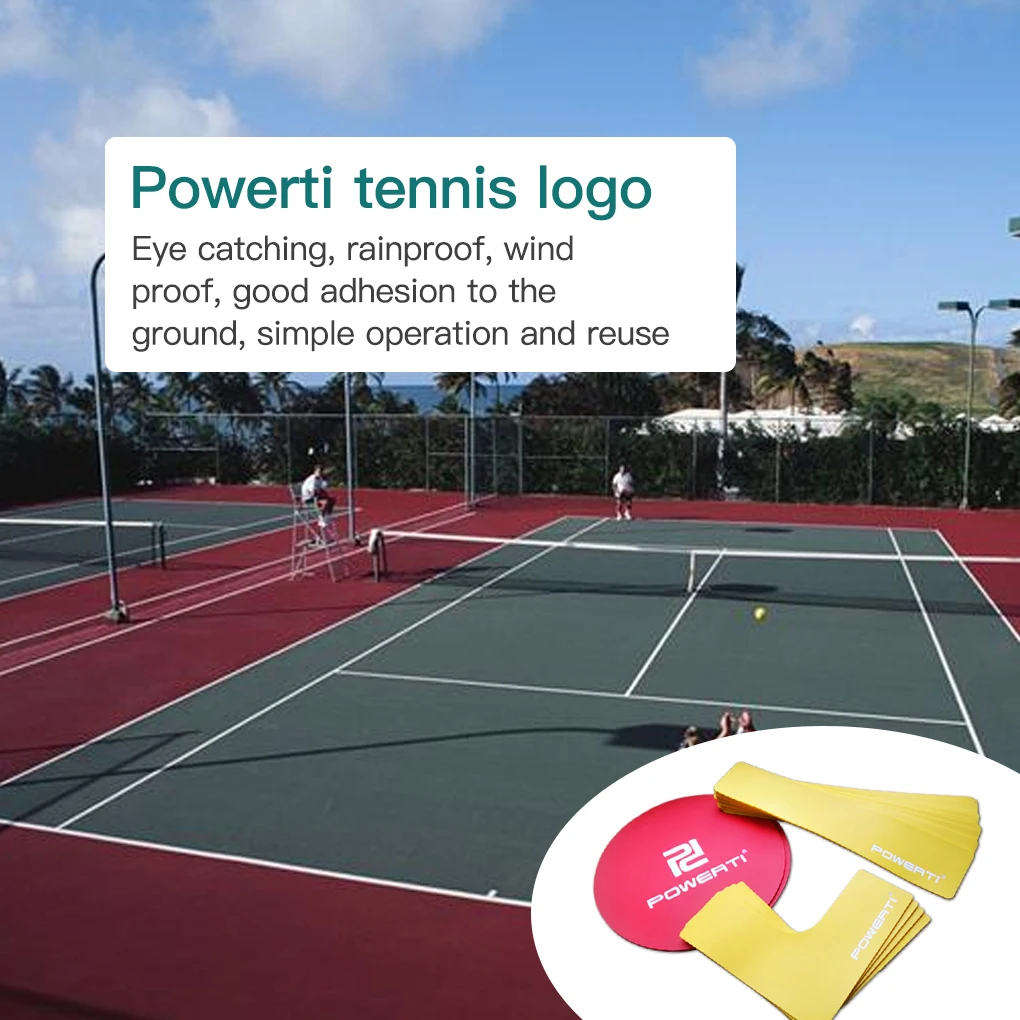 POWERTI Court Marker Multipurpose Lines Props Sport Courts Mark Equipment Marking Line for Pickleball Tennis Basketball Courts