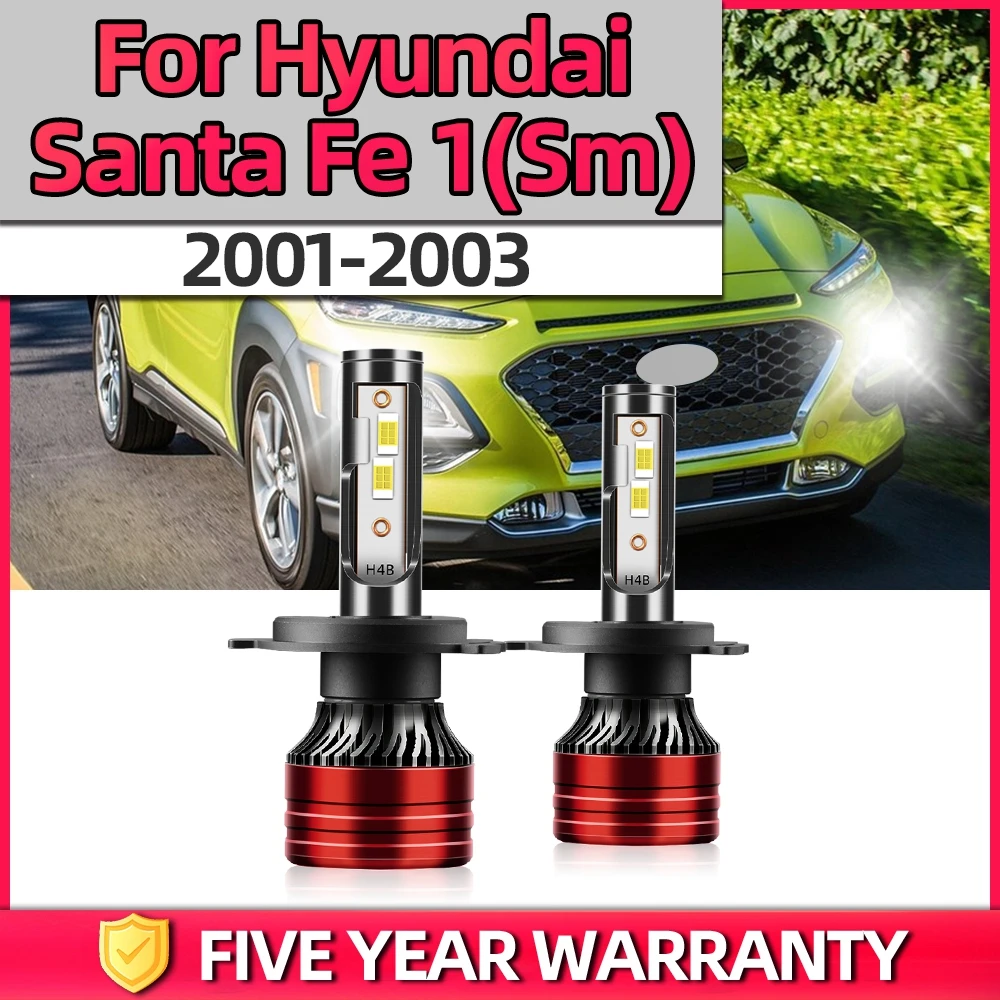 

TEENRAM Plug-N-Play 20000LM Canbus 120W High Power Led Headlights 200M Exposure Distance For Hyundai Santa Fe 1(Sm) 2001-2003