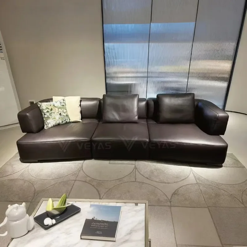 Modern Remote Reclinable Leather Eco-Friendly Extendable Smart 3 Seater Tuxedo Arm Low Tight Back Sofa Electric