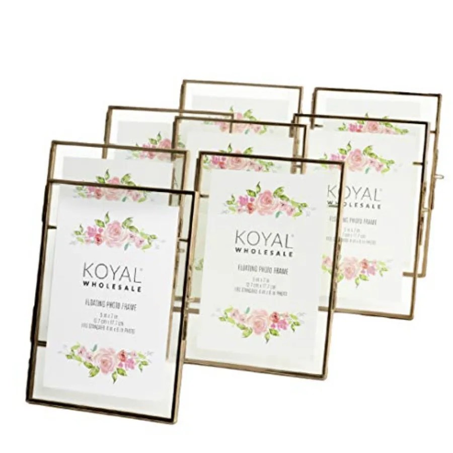 

Набор из 8 фоторамок из прессованного стекла 5x7 дюймов, двойные стеклянные рамки для прессованных цветов, горизонтальные/вертикальные, для домашнего декора, оптом