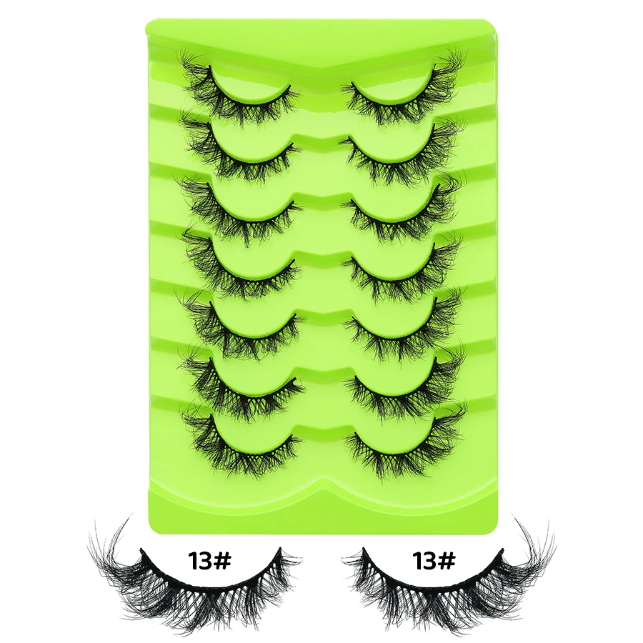 DINGSEN 7 Paar falsche Wimpern, Katzenaugen-Wimpern, Manga-Wimpern, künstliche Nerz-Wimpern, natürliche, lange, geflügelte End-Augen-längige Wimpern – Detail 21