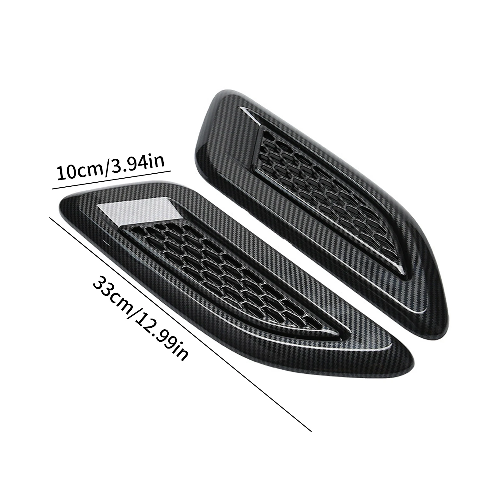 2Pcs Universal Car Air Intake Inlaat Bonnet Hoods Scoop Vents Sticker Decoratieve Cover Tuning Auto Voor Mustang Accessoires