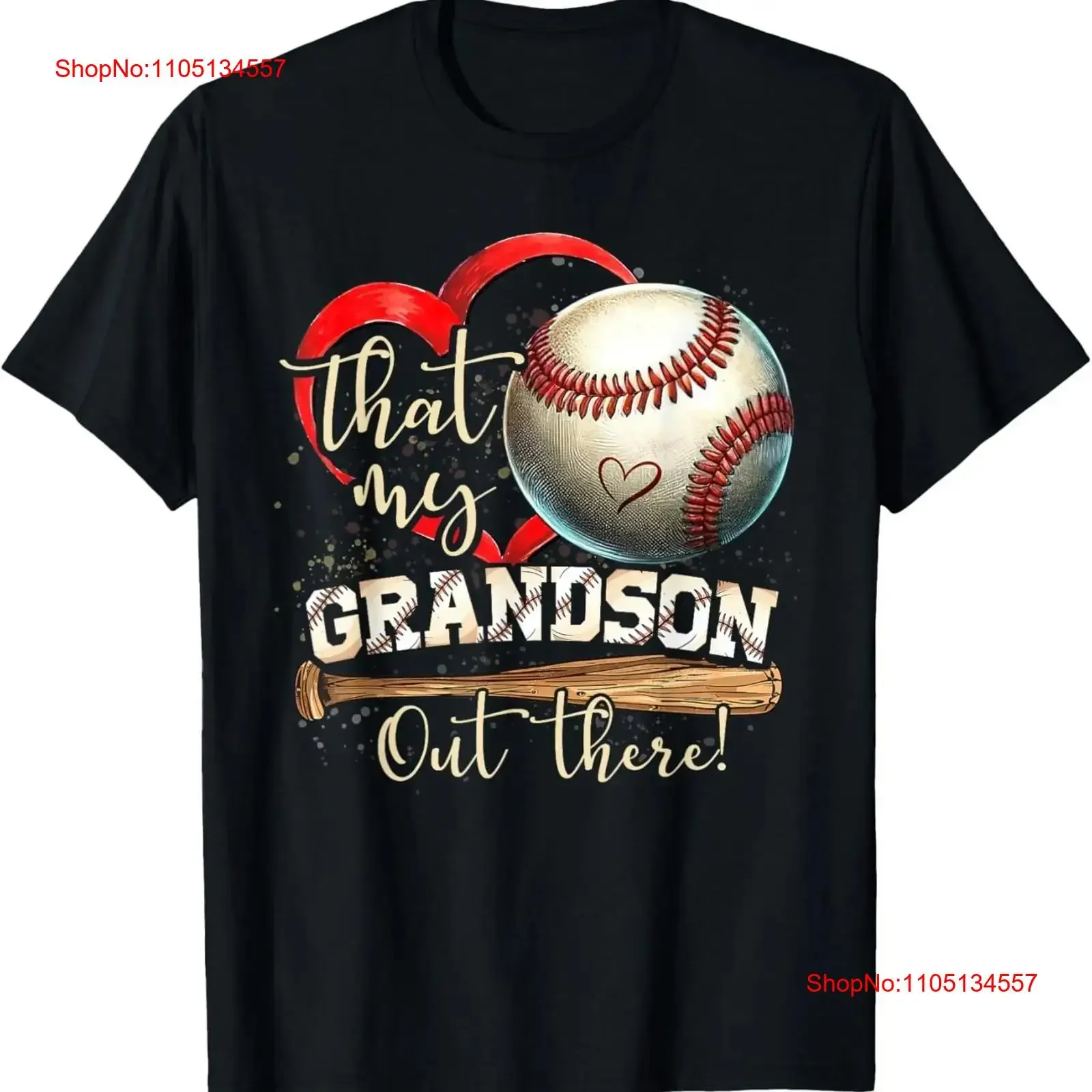 That's My Grandson Out There Baseball Grandma Mother's Day T Shirt S 5XL vintage Washed Stretched homme Casual