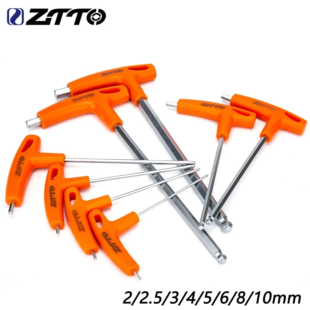 ZTTO Bike Allen Key 2mm 2.5mm 3mm 4mm 5mm 6mm 8mm 10mm Screw Wrench Long Arm Hexwrench with Ball End Made of Heat Treated Steel