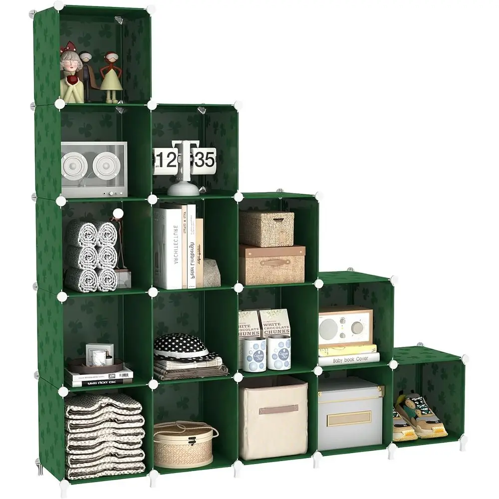 

Стеллаж-органайзер на 16 ячеек, модульный книжный шкаф DIY, многофункциональный органайзер для одежды, для спальни, гостиной, офиса