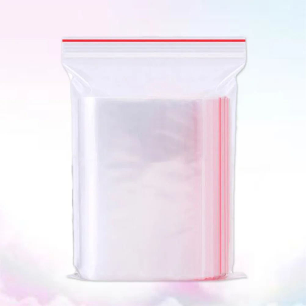 100 Pcs Transparent Bin Pouch Vacuum Duvet Storage Clear Zipper Pouches Reclosable Bags Sealed Man