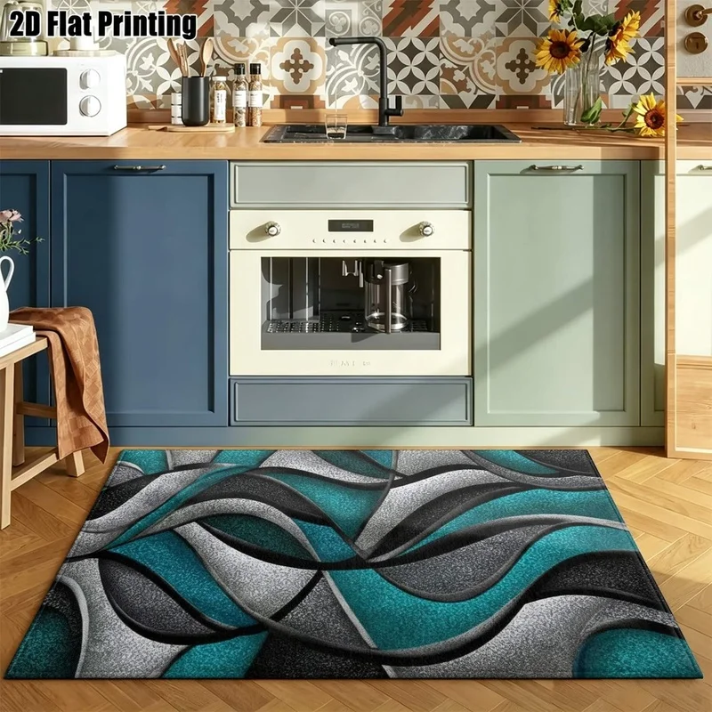 1Pc Luxury Minimalist Abstract Ripple Geometric Rug, Machine Washable, Personalized Decoration, Essential for Ins Style Home, Applicable to Living Room, Bedroom, Entryway, Office, Corridor and Other Areas