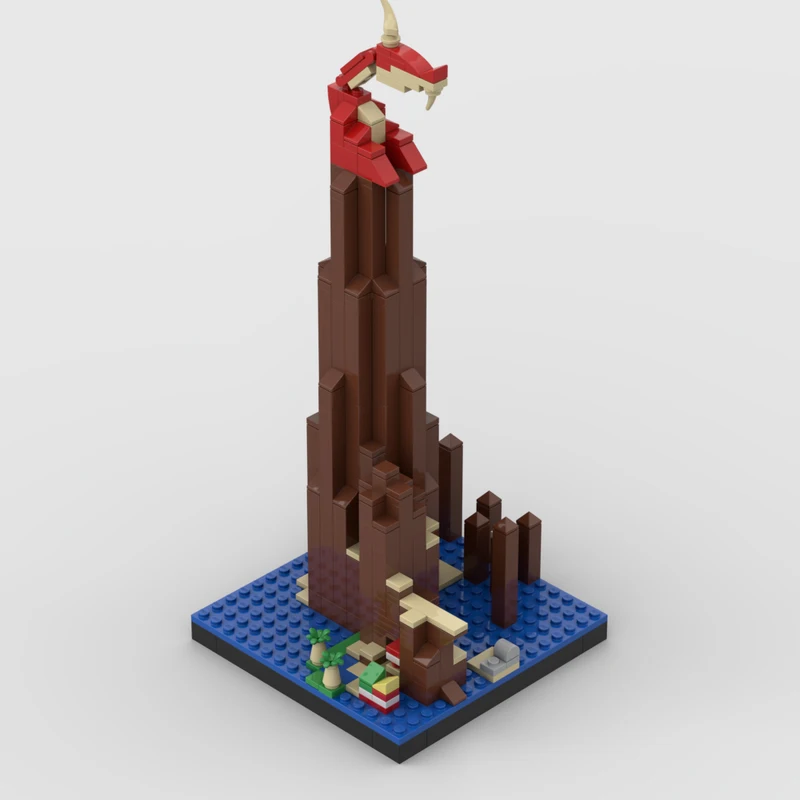 

296 шт. MOC Dragon Roost Island, мини-фэнтезийная игровая сцена, модель, модульные строительные блоки, сделай сам, креативная сборка, развивающие игрушки, подарок