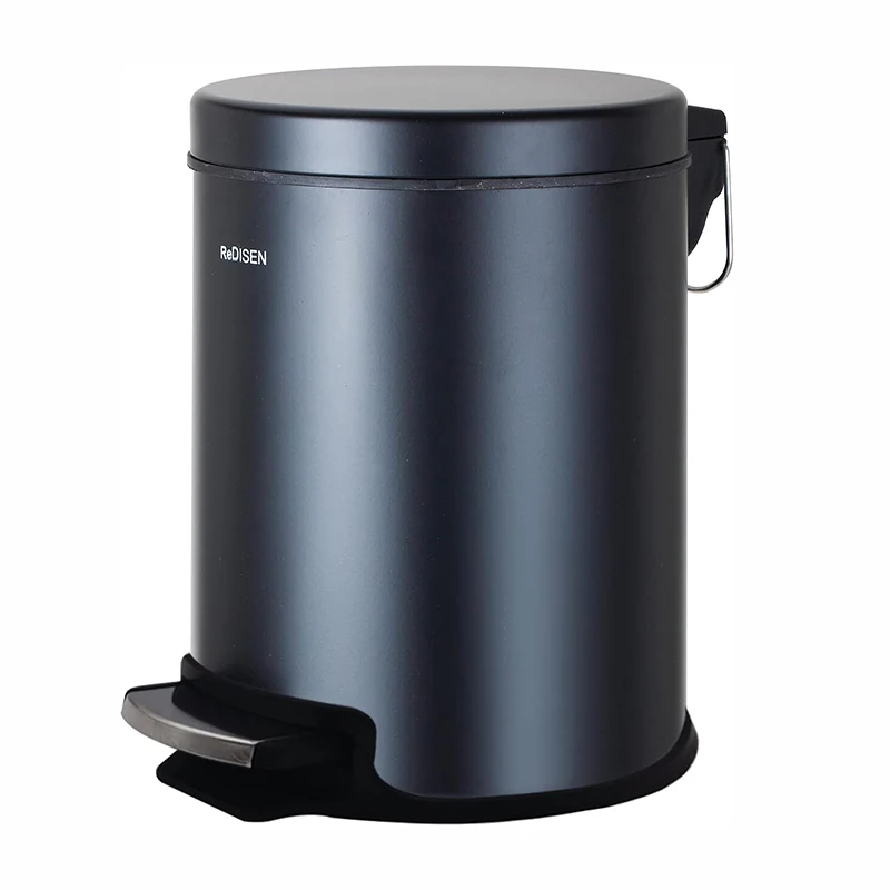 ReDISEN ถังขยะแบบเหยียบ Soft-Close สําหรับห้องครัว ห้องน้ํา สุขา... (สีดํา 5 ลิตร)