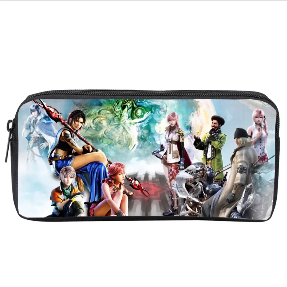 anime Final Fantasy Pencil case Kids Student cartoon Pencil Bag teenager boys girl Zipper Handbag Women Cosmetic Case Makeup Bag