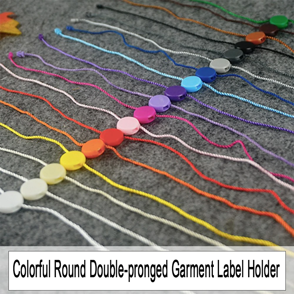 1000PCS Color Circular Double Insertion Clothing Label Hanging Tag Disposable Clothing Label Display Seal String Bullet Plug