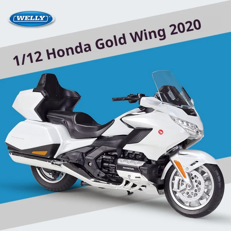 

Модель мотоцикла WELLY 1:12 Honda Gold Wing 2020 года, люксовый туристический мотоцикл из литого сплава, детализированная готовая реплика для коллекционеров и демонстрации