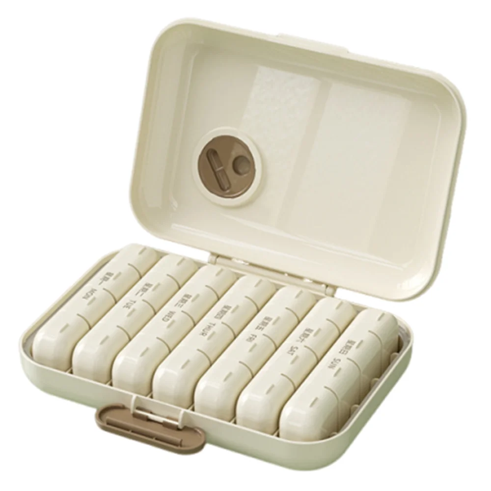 

Dust-proof 7-Day Pill Organizer 21/28 Grid Moisture-proof Weekly Pill Case Week Mark Detachable Medicine Storage Box Outdoor
