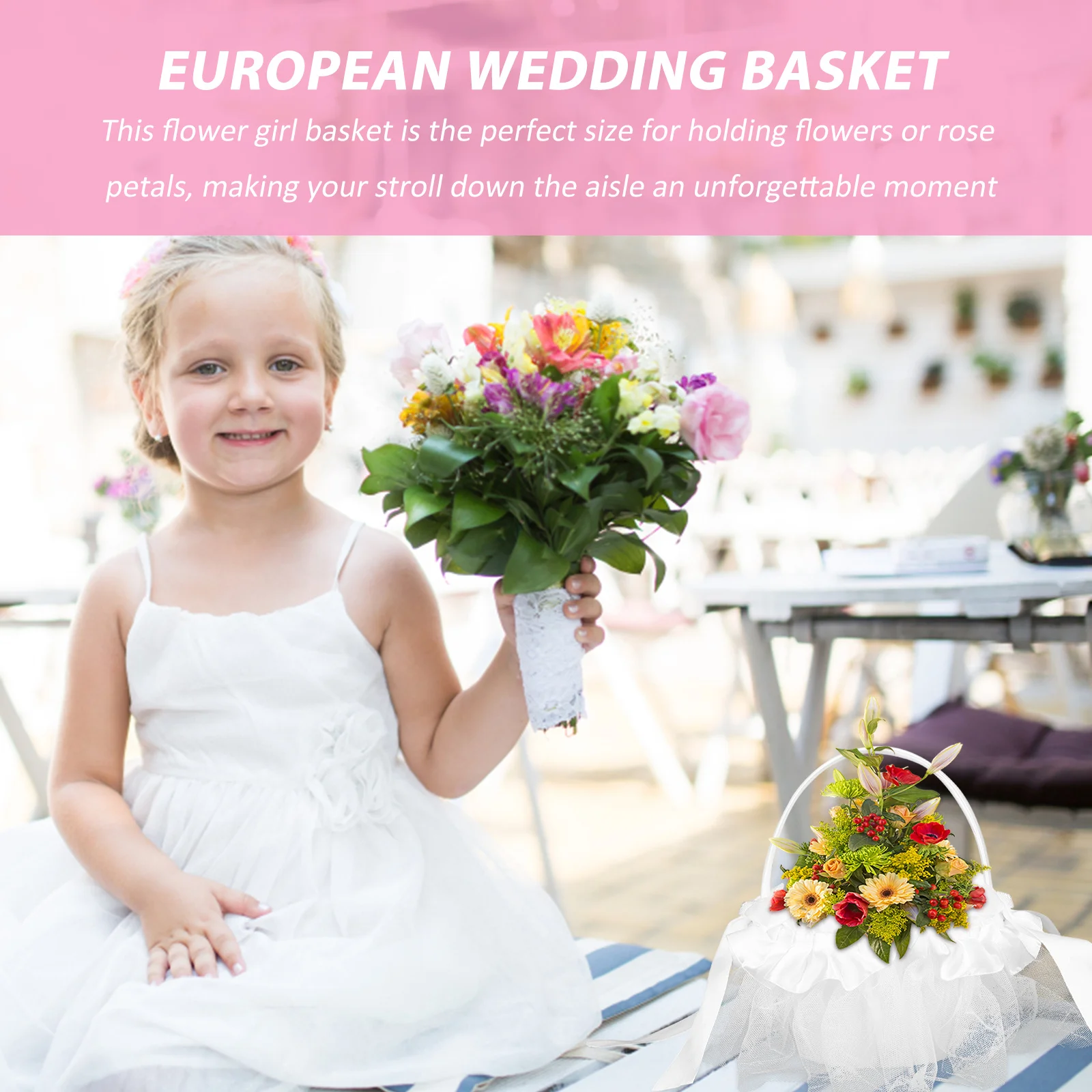 

Wedding Flower Basket Small Size Rustic Flower Girl Basket for Flowers Petals Candy Table Decoration Wedding Supplies