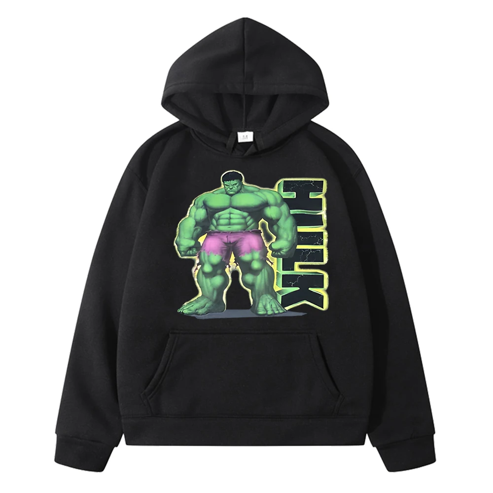 The Hulk Kawaii Print hoodies Fleece sweatshirt boys clothes y2k sudadera Marvel anime hoodie pullover jacket kids clothes girls