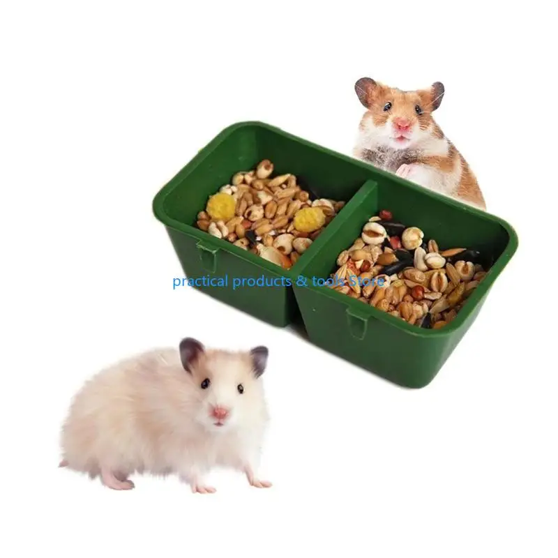 77JB Bird Feeder Conjoined 2-Cup Design Drinking Water Cups for Chickens Quails Plastic Hanging Bowls with Hooks