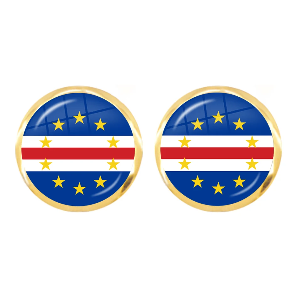 National Flag South Africa,Mozambique,Liberia,Cameroon,Cape Verde,Papua New Guinea,Algeria,Belgium,Portugal Stud Earrings Women