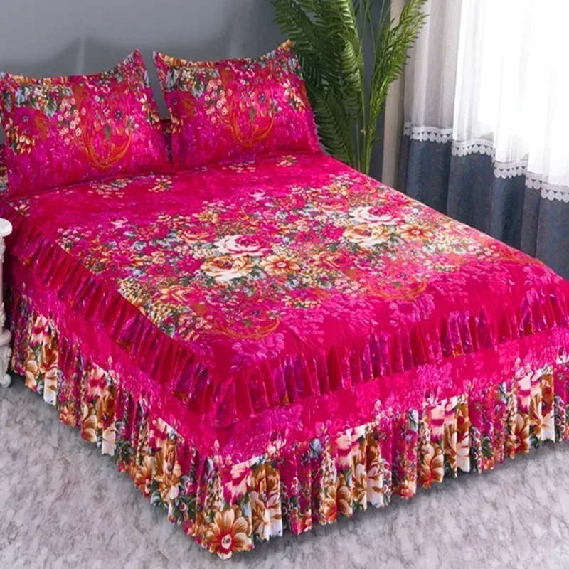 1PC Anti-dirty Bed Skirt Set  150/180/200cm Bedspread King Queen Size Princess Lace Bed Skirt  Bed Cover Without Pillowcase