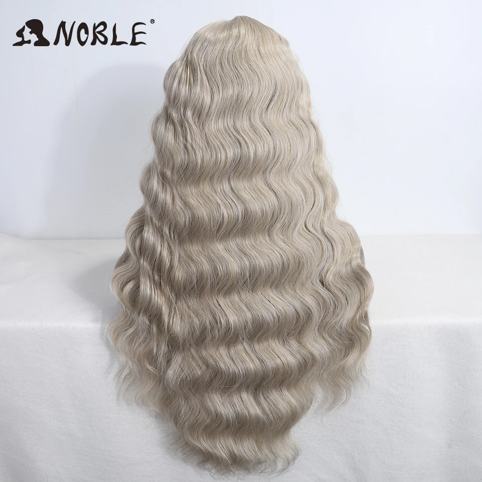 Perruque Lace Front Wig synthétique ondulée 28 pouces-Noble, perruque Lace Wig partielle brune pour femmes, perruque Lace Wig de haute qualité