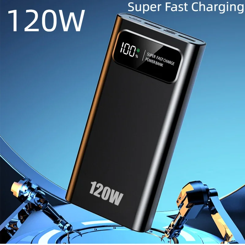 10000mAh 20000mAh PowerBank المحمولة شاشة ديجيتال بطارية خارجية آيفون لسامسونج لشاومي 120 واط شحن سريع للغاية