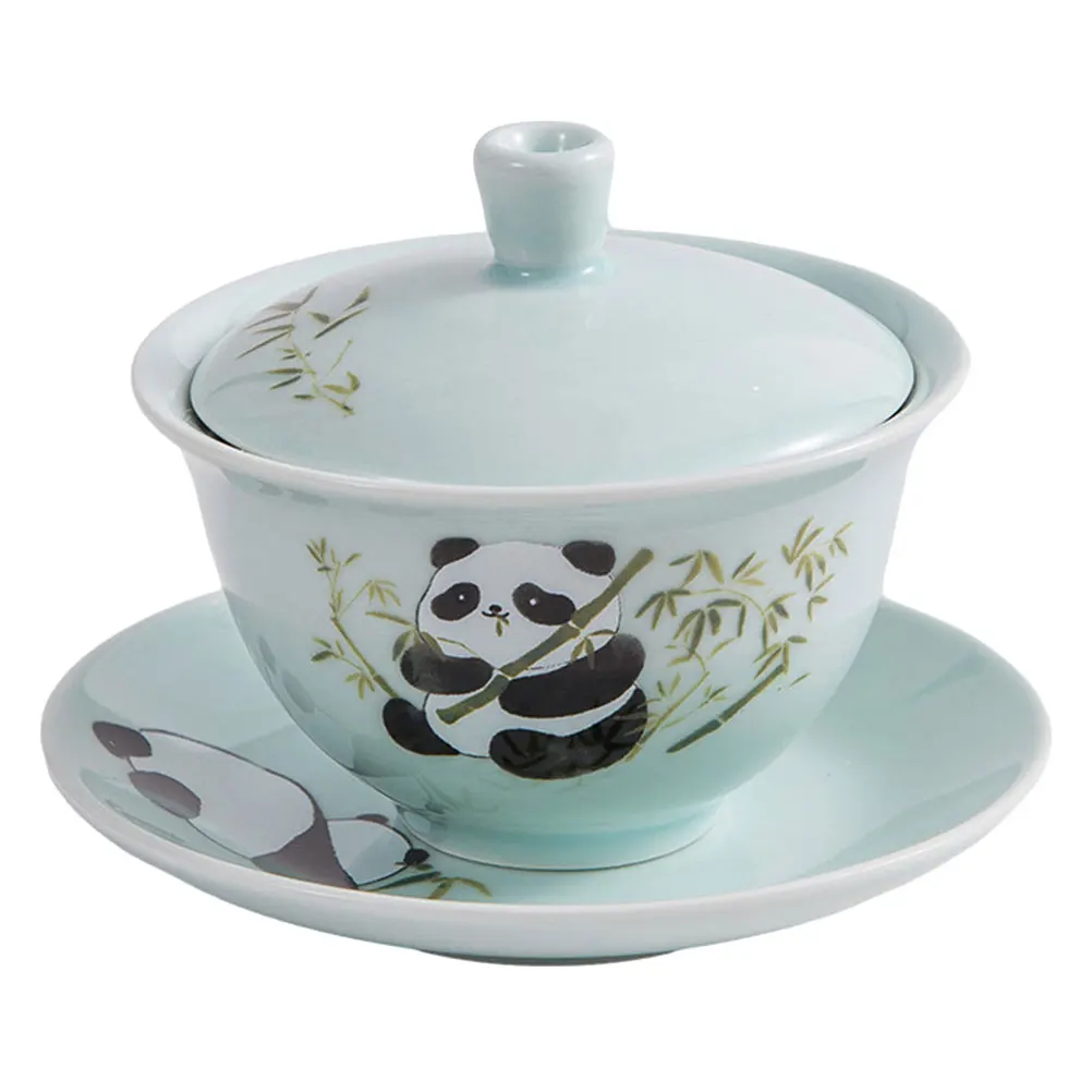 

1 set 1 Ceramic Tea Set Adorable Panda Design Chinese Style Teacup With Lid Cute Coffee Mugs For Women Teens Panda Mug For