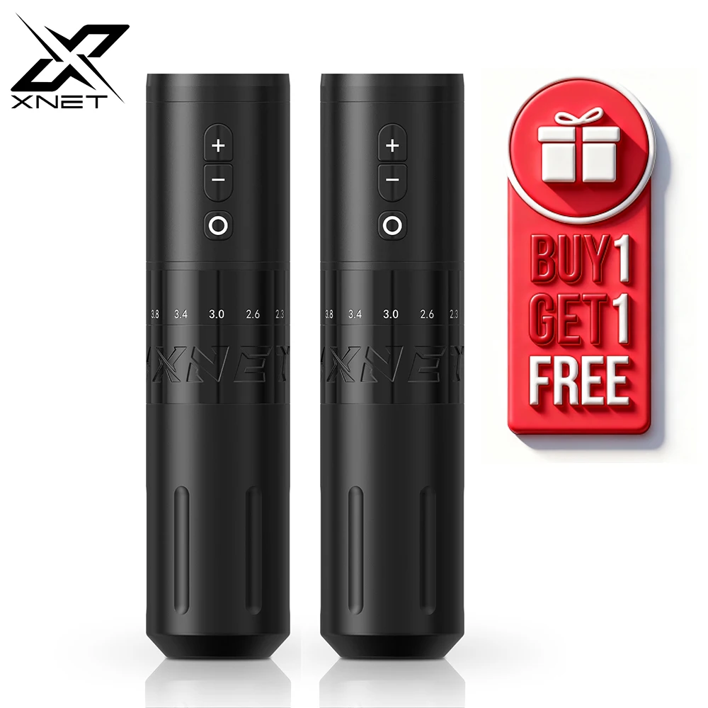 

XNET E1 Беспроводная ручка для тату-машины Купите один, получите один 2,0-4,2 Регулируемый ход Индивидуальный мотор Ручка для макияжа Микропластическая ручка для татуировки